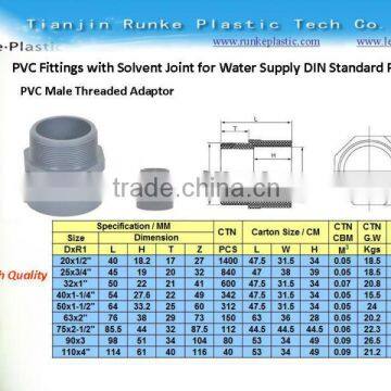 PVC Pipe Fittings with Solvent Joint for Water Supply