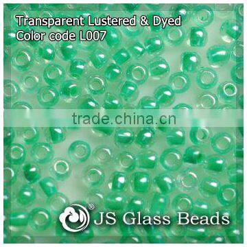 High Quality Fashion JS Glass Seed Beads - L007# Lustered & Dyed Green Transparent Rocailles Beads For Garment & Jewelry