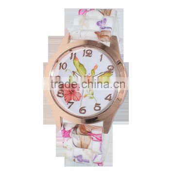 Fashion Printing Silicone Band Quartz Analog Wrist Watch