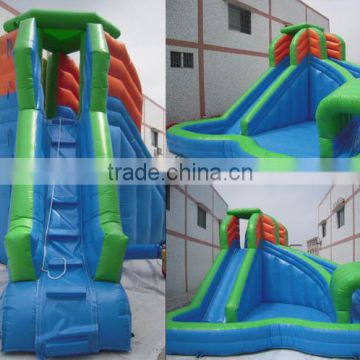 Best quality bounce round inflatable water slide/inflatable water slide with pool