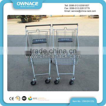 classical style three wheels folding metal shopping cart