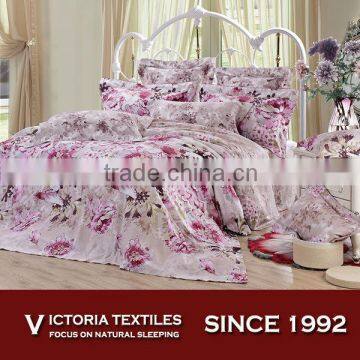 pink spring flower cotton bed quilt cover doona cover set