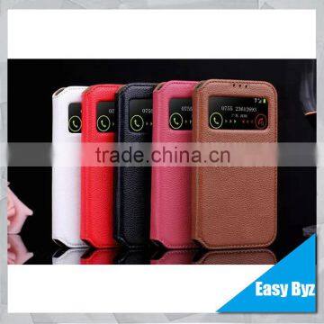 Smart window flip case for samsung galaxy S4 I9500 original leather cases back cover