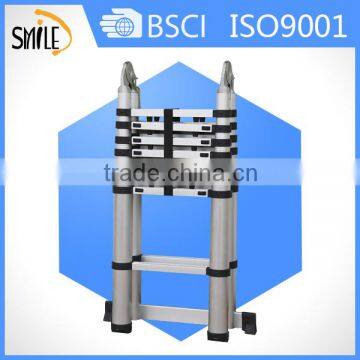 Aluminium high quality telescopic ladder soft close