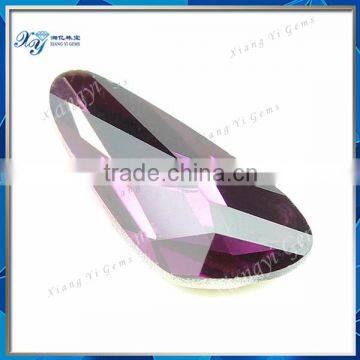 9x18mm Specialized manufacturing china wholesale gemstone special glass bottom silver plated purple red cheap stones for sale