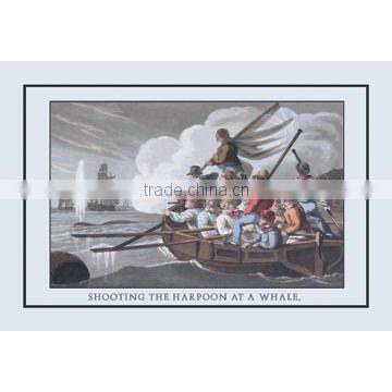 Shooting the Harpoon at a Whale 12x18 Giclee on canvas