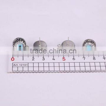 Fashion Evil Eye Shell Earring, Pave Crystal Stud Earrings, Charm Shell Gem Earrings photo-3