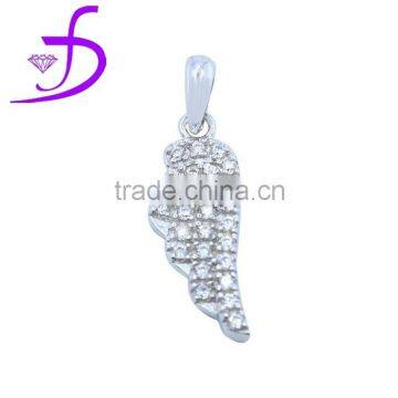 2015 wing jewelry for girl white Cz wholesale silver pendant alibaba china