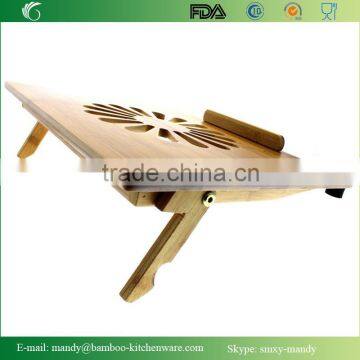 Natural Eco-Friendly Bamboo Cooling Vented Laptop Desk/Table Stand Up photo-3