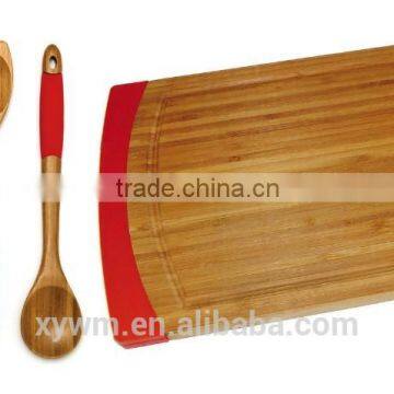 Bamboo Cutting Board and 5 Piece Kitchen Tools With Silicone Handles photo-3