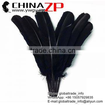 ZPDECOR Top Selling Plume in Stock Dyed Black Solid Color Turkey Feathers Decorations