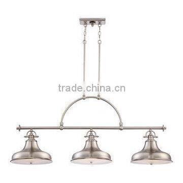 Brushed Nickel 3 Light 53" Linear Chandelier