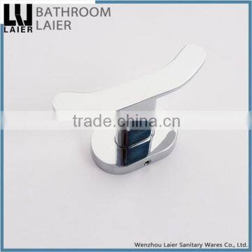 Simple Printing Lines Zinc Alloy Chrome Finishing Bathroom Sanitary Items Wall Mounted Double Robe Hook photo-5