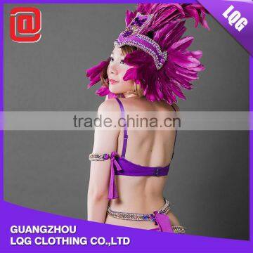 Hot Handmade Purple Feather Rhinestone Sexy Women Carnival Costumes photo-5
