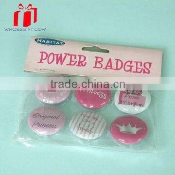 Cheap Metal Button Badge/ Mirror Button Badge Pin/ Wholesale Custom Tin Badge