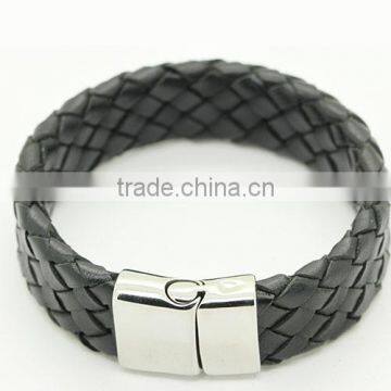 Braided Leather Bracelet for Men Women Genuine Leather Bangle Wristband