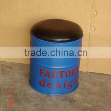 Industrial_Drum_Stool,NEW Oil Drum STOOL Ottoman Vintag