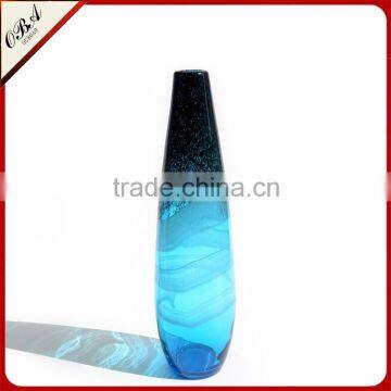 Mouth Blowing Sea Blue Color A Set Of Art Mediterranean Style Glass Vase For Centerpieces Wedding photo-4