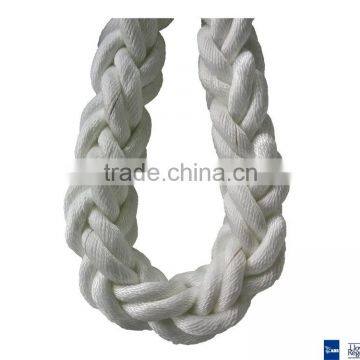 8 strand white color nylon/polyamide mooring rope
