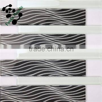 SMP29 Zebra lines mosaic Glass electroplate mosaic Strip wall mosaic tiles