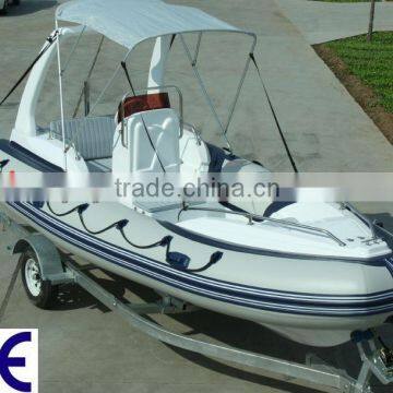 rigid rib fiberglass inflatable motor boat