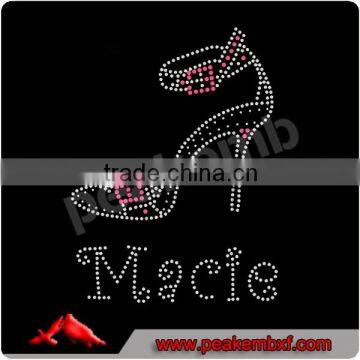 Crystal Rhinestone Macie High Heel Iron on Transfer for Shirts