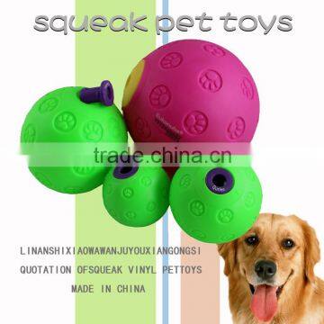 2015 high quality dog products squeaky ball pet toys