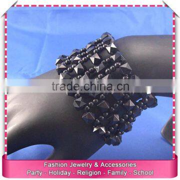 From china wristband bracelets, hot sale black bead wrist bracelet