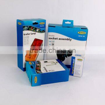 Custom printed paper box for car lamp with hook