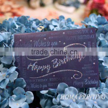 Purple Birthday Wish greeting card printing Wish you a happy birthday!!