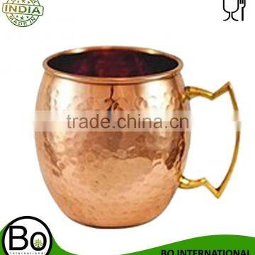 Copper Hammered Moscow Mule Mug with Brass Handle - 8oz