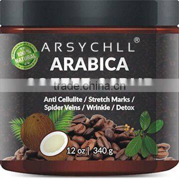 Arabica Coffee Scrub with Organic Coffee Coconut and Shea Butter 12 oz.