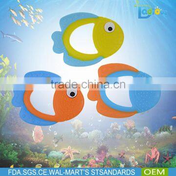 Wholesale Mix Color Safety Custom Silicone Teether Fish Shape