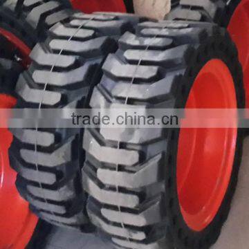 Chinese Good Price 8 Stud Holes 10x16.5 10-16.5 Standard Solid Skid Steer Tires-NO FLAT-Set of 4 photo-3