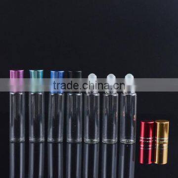 Wholesale 10ml empty clear roll on glass bottle for cosmetic perfume packaging