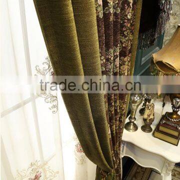 European Antique Pastoral Soft Jacquard Chenille Study Room Blackout Window Curtain photo-4