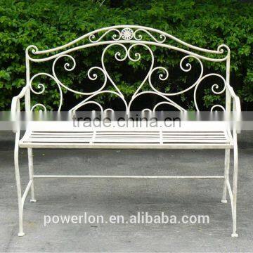 Antique White Antirust Patio Bench Backyard Bench photo-2