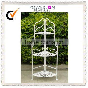 decorative 3 tier wrought iron flower shelf