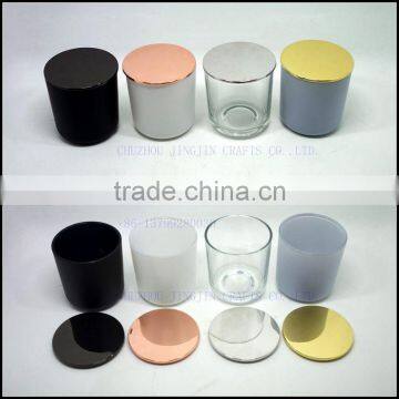 Plating Copper Glass Candle Jars Votive Candle Holders With Lids photo-2