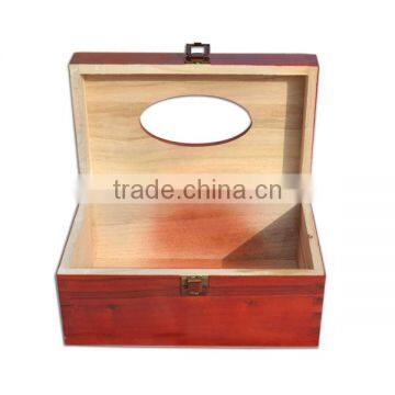 Natural Redwood Napkin Tissue Box Holder, Wholesale Retro Bronze Buckle Packaging Box photo-2