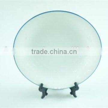 5pcs White Porcelain Dinner Set With Green Rim Stock,dinnerware Sets photo-5