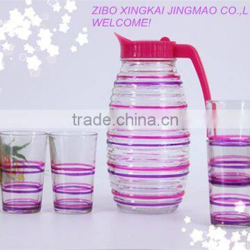 1.5L glass juice bottle with 4 cups