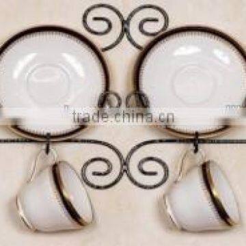 Decorative metal crafted tea coffee cup hook hanger