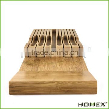 In-Drawer Bamboo knife block Drawer Organizer and Holder Homex BSCI/Factory