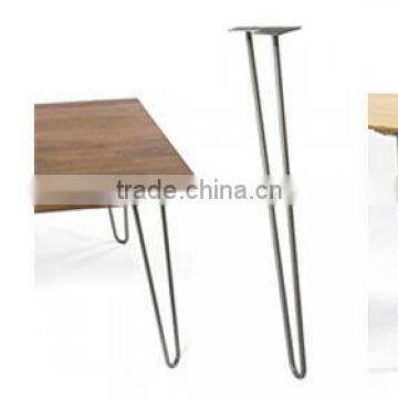 14 Inch 2 Rod Durable Chrome Hairpin Table Legs Metal Leg With Wood Top photo-3