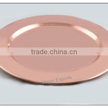 Stainless Steel Charger Plate With Copper Finish photo-2