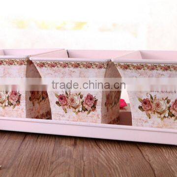 Set of 3 Planters Plant Pot Holders Small Bucket for Flower Pots With Tray photo-3