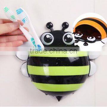 New Design Bee Shaped Plastic Cartoon Toothbrush Holder Toothpaste Holder Bathroom Set photo-2