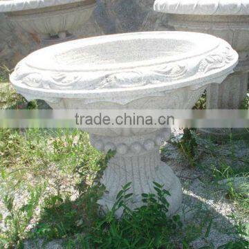 white granite stone garden planter