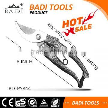 high grade and good quality pruning shear with powder coating zinc alloy handle